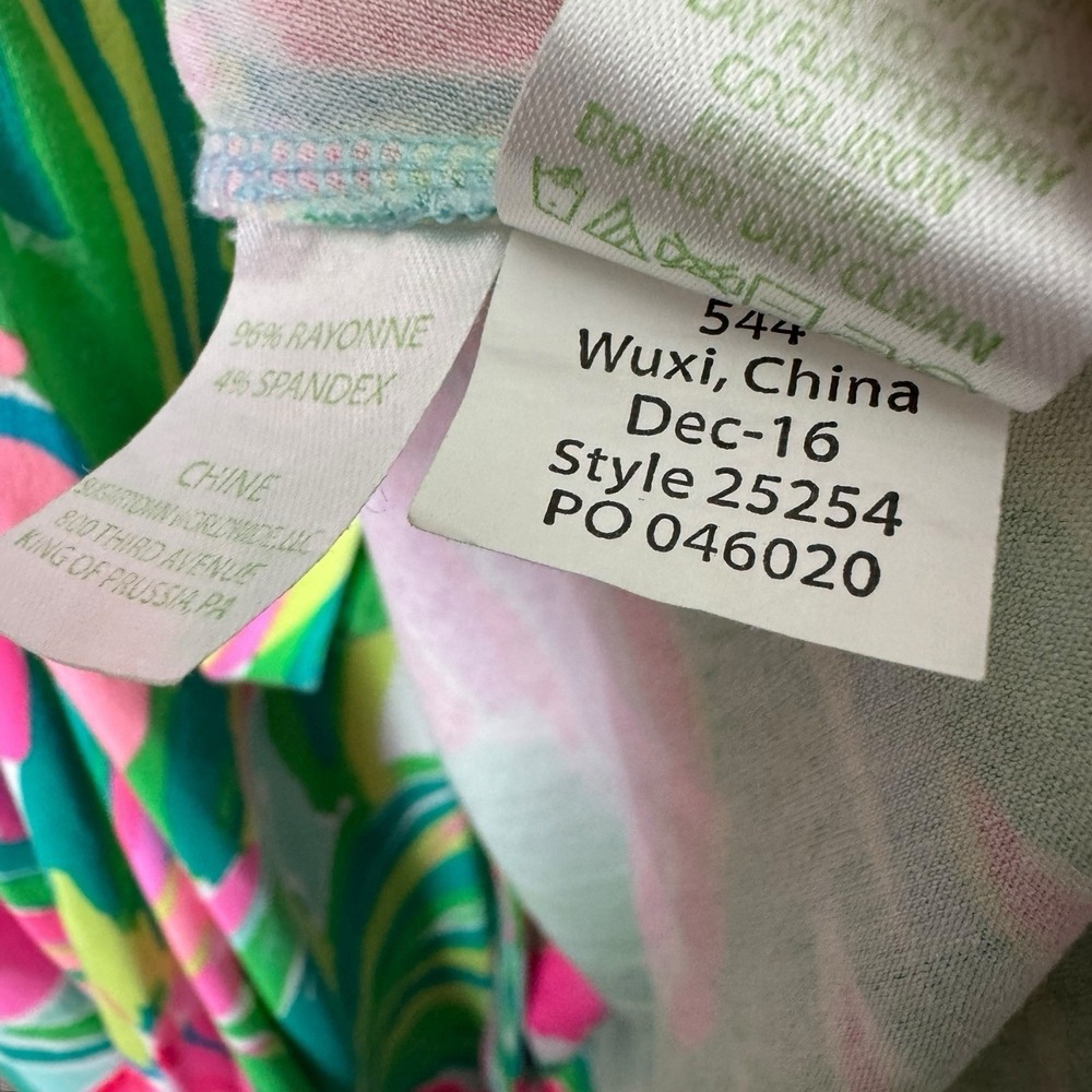 Lilly Pulitzer Emilia Wrap Dress Paradise Bound‎ Beach Stretch Floral Sz S - Picture 5 of 7